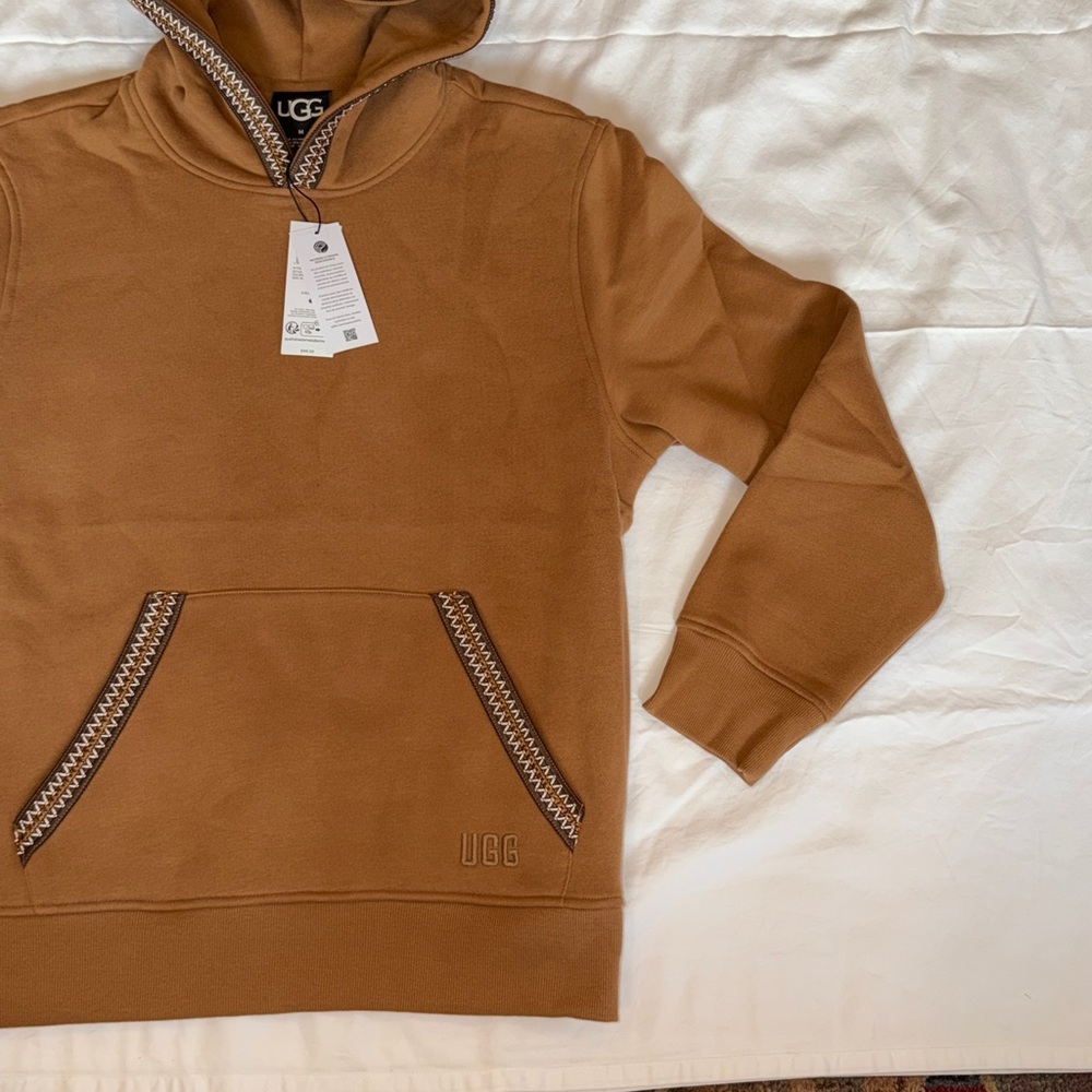 NWT UGGbraid Tasman Pull-On Hoodie In Chestnut Size Medium - Picture 4 of 16